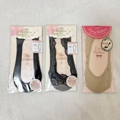 Lacy Ribbon カバーソックス 3足セット