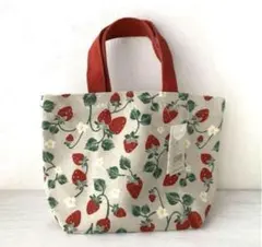 新品　ランチバッグ　帆布　ミニトート　フロウベリー　いちご　イチゴ