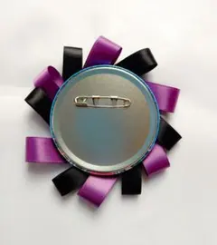 【5mm-75mm】黒 紫 シンプル 痛バ 痛ロゼット 推し活