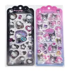 【正規品】ドロップジェリーシール 黒キティ マイメロ クロミ 2枚set