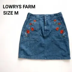刺繍 ローリーズファーム デニム ミニ スカート／エンブロイダリー セール