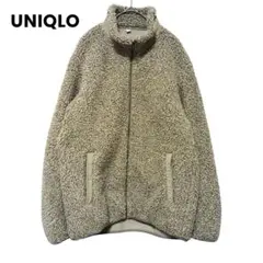 ユニクロ　フリースジャケット メンズ　Mサイズ ベージュ もこもこ　ボア　上着