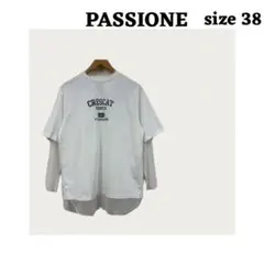 PASSIONE 半袖Tシャツ シアーシャツ重ねデザインsize 38のサムネイル