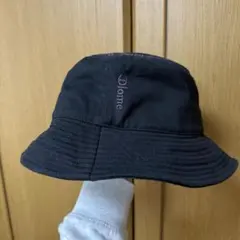 Dlome バケットハット(ブラック)刺繍ロゴ付き