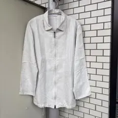 MADE IN ITALY リネン ジップアップシャツ