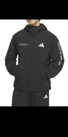 adidas ブラック ウィンドブレーカー