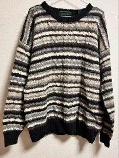 ウール100% ストライプニットセーター ビンテージ