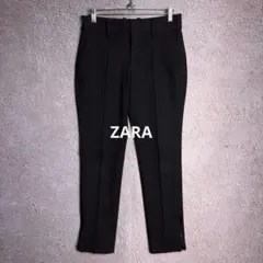 ZARA ザラ テーパードパンツ ブラック 裾ファスナー ストレッチ 32