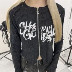 WEGO Wジップ トップス 黒 ブラック F ダブルジップ