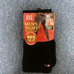 新品！BVD MENSTIGHTS裏起毛10分丈前開き！ストレッチ黒Lサイズのサムネイル