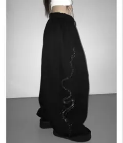 PELLICULE stone-deco sweat pants BLACK - メルカリ