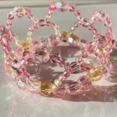 ピンクティアラ♡プリンセス＊ビーズあったかピンクお姫様♡世界に一つ