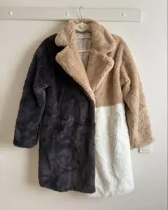 CECIL Mc BEE ファーコート Mサイズ 美品 ベージュ/グレー