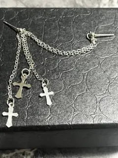 即購入OK! ピアス メンズ シルバー クロス 未使用 即日発送 匿名配送OK