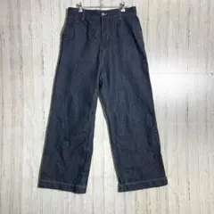 WYM ウィム ワイドレッグ デニム パンツ LARGE 濃紺
