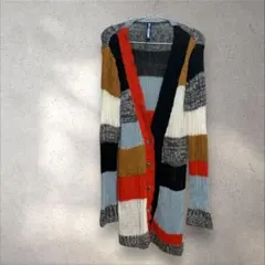 カラフル ニット ロングカーディガン ガウン レディース メンズ