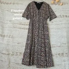 E hyphen world gallery 花柄ワンピース ウエストゴム
