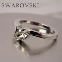 SWAROVSKI スワロフスキー ドロップしずく型 クリアストーン リング指輪