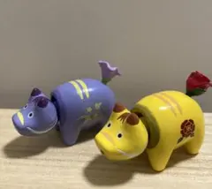 お花べこ ならぶんです　赤べこ　べこ　ガチャガチャ