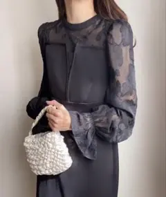 FILLOU レースドッキングマーメイドワンピース お呼ばれ パーティドレス M