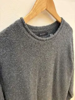ナノユニバース グレー クルーネックセーター