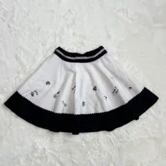 ◆メゾピアノジュニア　フレアスカート　フリル　バイカラー　刺繍　かわいい　白　黒