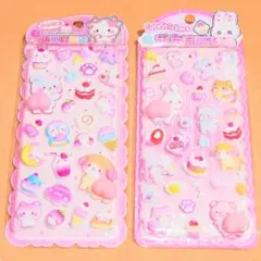 ★３Ｄシール２枚セット★マシュマロシール★おしりぷにぷに★Ｅ１５