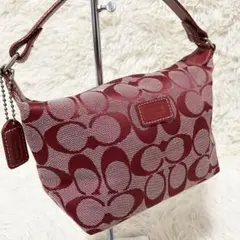 【美品】COACH＊バニティポーチ シグネチャー キャンバス レザー