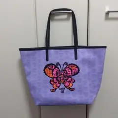SALE　ANNASUI　バタフライ&ロゴ総柄トートバッグ　PVC　A4可