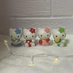 ハローキティ レトロ プラスチック 置物 マスコット セット サンリオ ソフビ