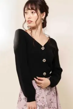 JILL by JILL STUART♡ビジューカーディガン ブラック