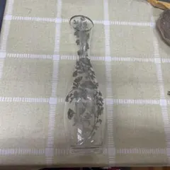 花柄銀細工ガラス花瓶イギリスアンティーク