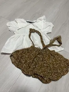 フリル　セットアップ　ワンピース　花柄　かぼちゃパンツのサムネイル