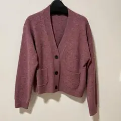 UNIQLO スフレヤーンショートカーディガン パープル M