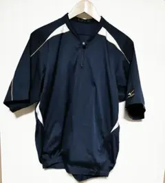 Mizuno ネイビー 半袖ウェア　ハーフジップ　Ｌ　速乾