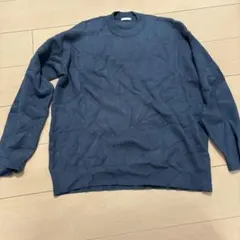 GU スウェットライククルーネックセーター(長袖) ダークグリーン