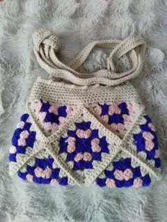 グラニースクエア　かぎ針　編みバッグ