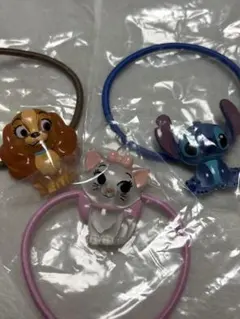 ディズニーキャラクターTwinkleゴム 3個セット スティッチ＆レディ＆マリー