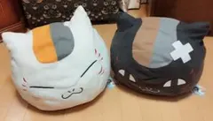 夏目友人帳　ニャンコ先生　黒ニャンコ　顔型ぬいぐるみ