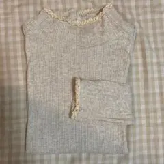 サマンサモスモス＊SM2＊レース付ハイネックカットソー＊リブ