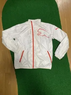 PUMA ホワイト ナイロンジャケット L ゴルフ