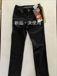 しまむら　ブラック　パンツ　スリムストレート　裏起毛 61のサムネイル