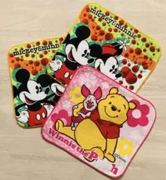 ディズニーキャラクター　タオルハンカチ　3枚セット