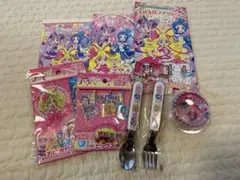 ［新品］アイドルプリキュア お弁当グッズ ぬりえ　スプーン フォーク セット