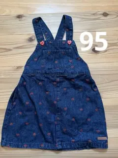 tutututa ハート柄デニムジャンバースカート　95