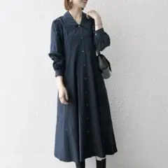 SHIPS any ロングシャツワンピース　新品タグ付き　ネイビー