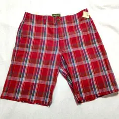 Eddie Bauer エディー・バウアー　レッドチェックショートパンツ 35
