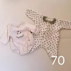 バースデイ　futafuta tete atete ロンパース　冬春　70女の子