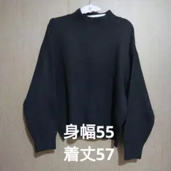 黒 ハイネック ニット 長袖