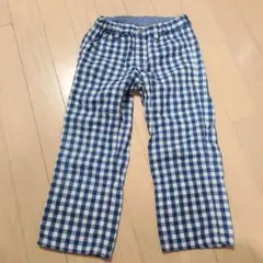 ミキハウス　ダブルビー　パンツ　110 ギンガムチェック　ブルー